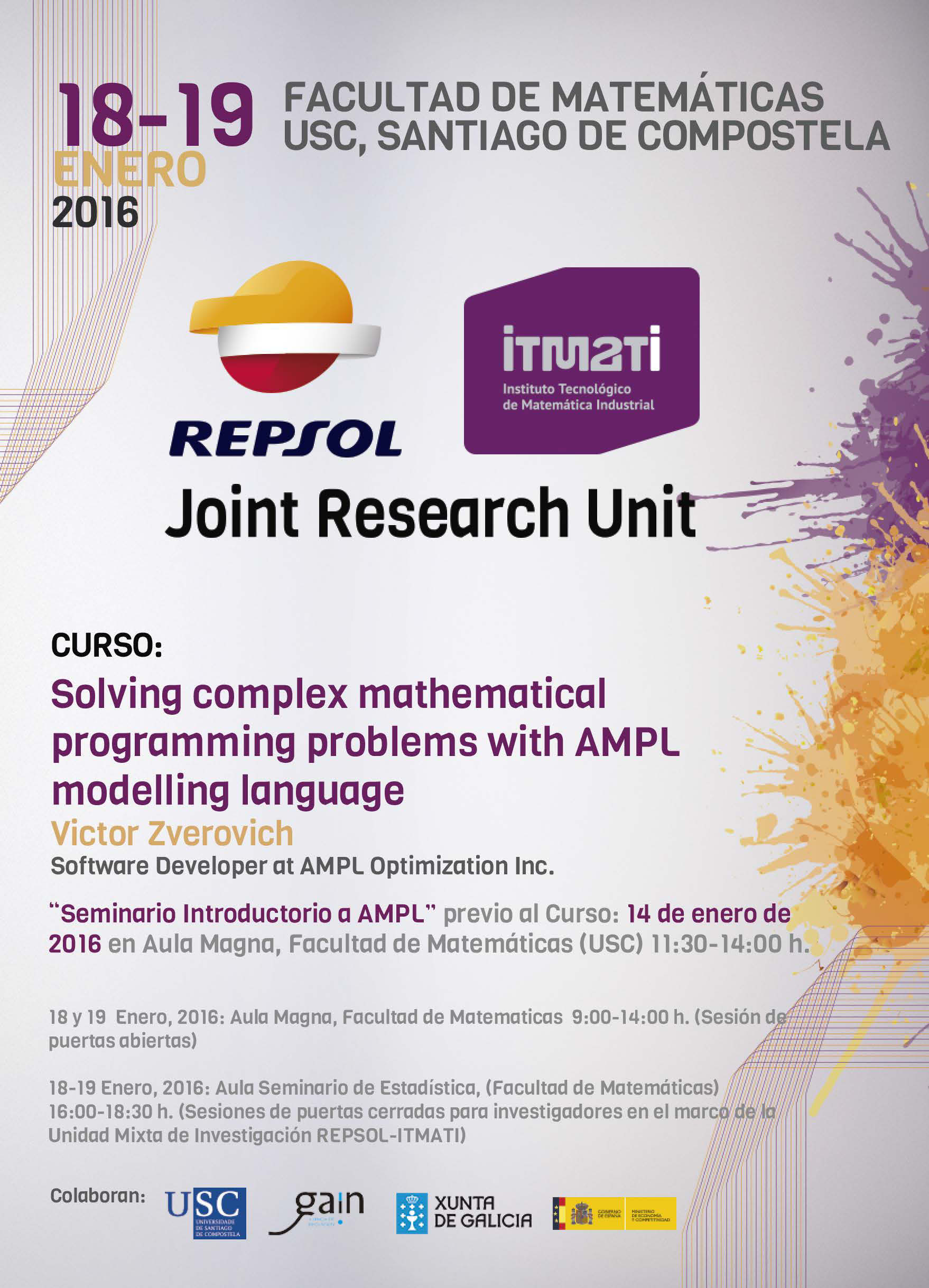 ITMATI, repsol, AMPL, UNIDAD MIXTA INVESTIGACION, MATEMATICA INDUSTRIAL